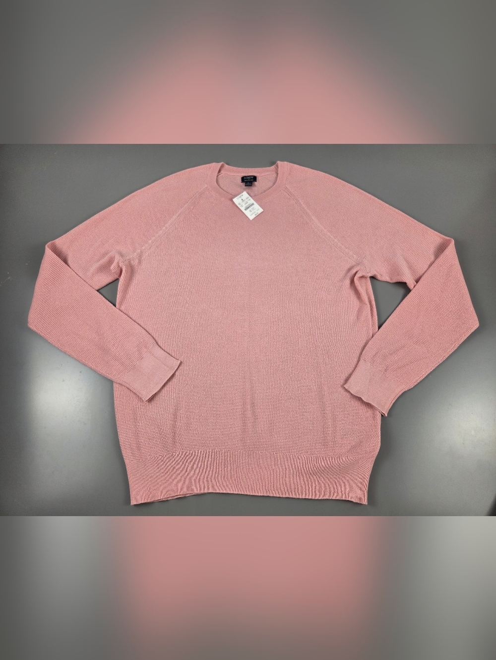 NWT J. Crew Men’s Cotton‎ seed-stitch crewneck sweater Large PINK